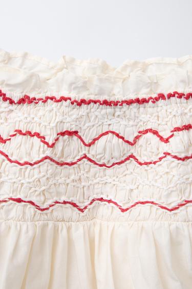 JUPE-SHORT BRODÉE CERISES - Écru / Rouge de Zara - Image 2