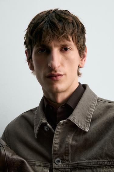 VESTE EN JEAN DÉLAVÉE - Vert gris de Zara - Image 5
