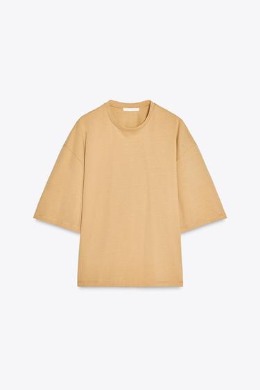 LOOSE FIT T-SHIRT - Light camel by Zara