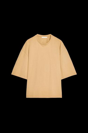 Zara LOOSE FIT T-SHIRT - Light camel - Image 0
