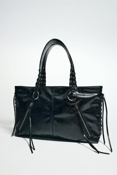 FRINGED SHOPPER - Black by Zara