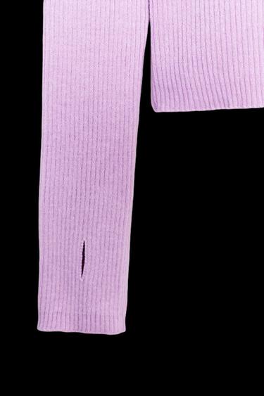 JERSEY RIB CON LANA - Lila claro de Zara