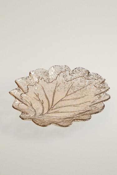 CHRISTMAS MERCURISED GLASS LEAF BOWL — Silver 2