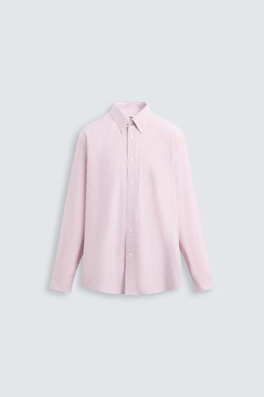 COTTON - SILK SHIRT - Red Stripe by Zara