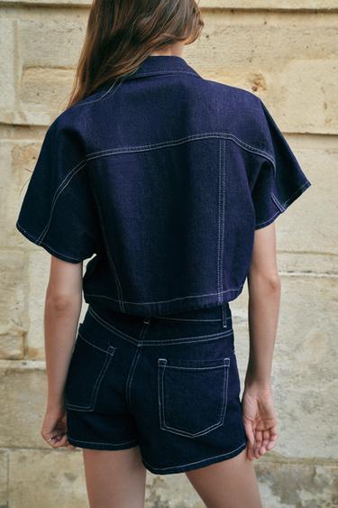 ENSEMBLE CHEMISE ET JUPE-PANTALON Z1975 EN DENIM CROISÉ - L de Zara - Image 3