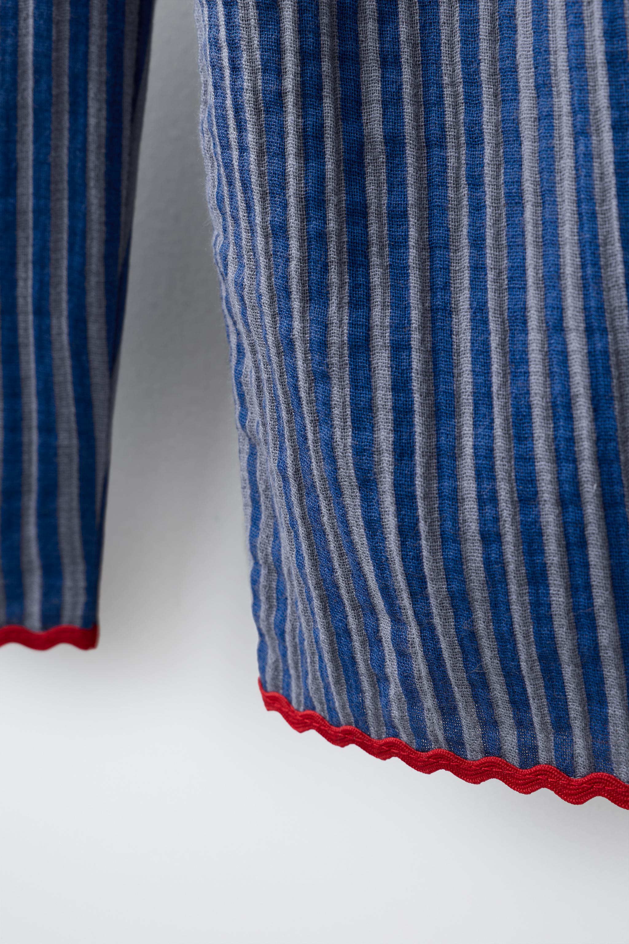 STRIPED RICKRACK PANTS