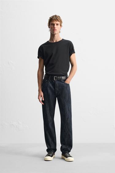 PRINTED STRAIGHT-LEG JEANS - Blue by Zara - Image 0