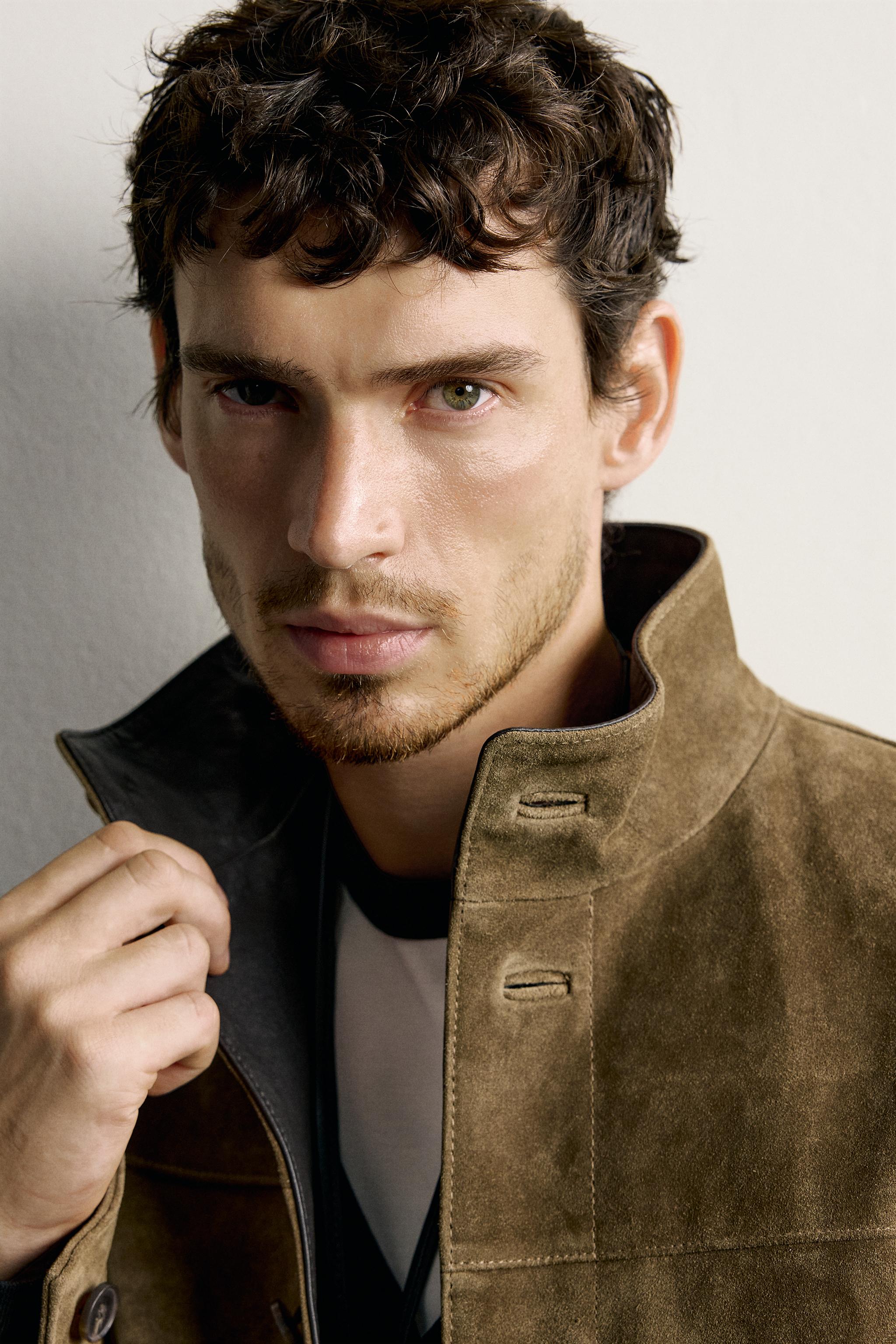 BLOUSON CUIR DAIM REGULAR FIT
