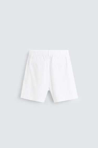 BERMUDA REGULAR FIT LIN COTON - Blanc de Zara - Image 7