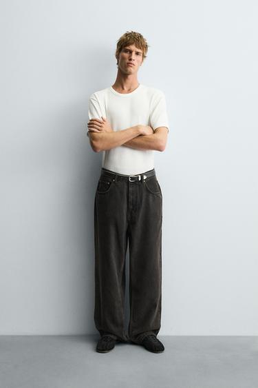 JEANS BAGGY FIT - بني الخاص بـ Zara