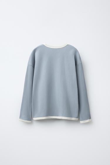 AGES 6-14/ PLAIN RIBBED PYJAMAS - Blue / Grey by Zara - Image 2