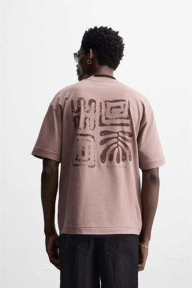T-SHIRT BRODERIE EN MATIÈRES VARIÉES - Rose pâle de Zara - Image 2