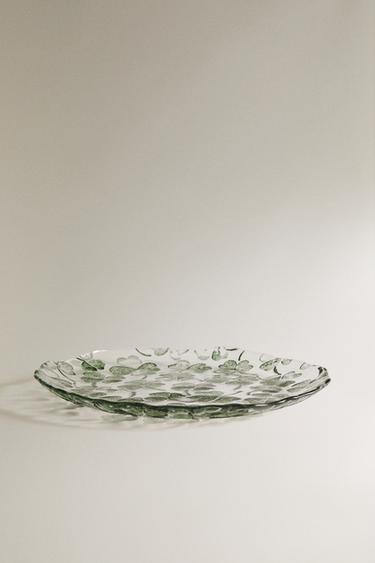 CLOVER GLASS DESSERT PLATE — Green 2