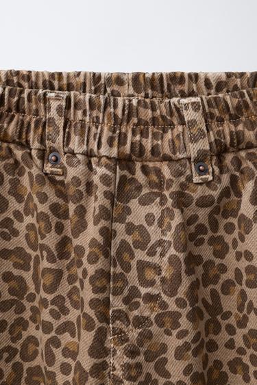 ANIMAL PRINT BAGGY TROUSERS - Brown by Zara - Image 2