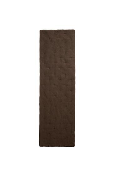 PLEATED FOOT OF THE BED QUILTED BEDSPREAD - Brown by Zara