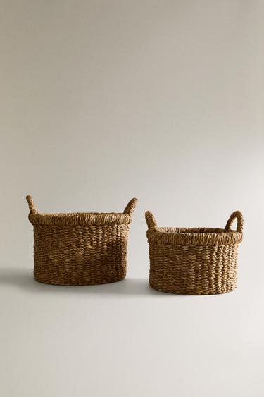 PANIER CYLINDRIQUE ALGUES - Marron de Zara - Image 0