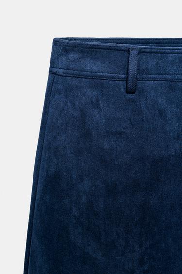 FAUX SUEDE CAPE SKIRT - Mid-blue by Zara - Image 4