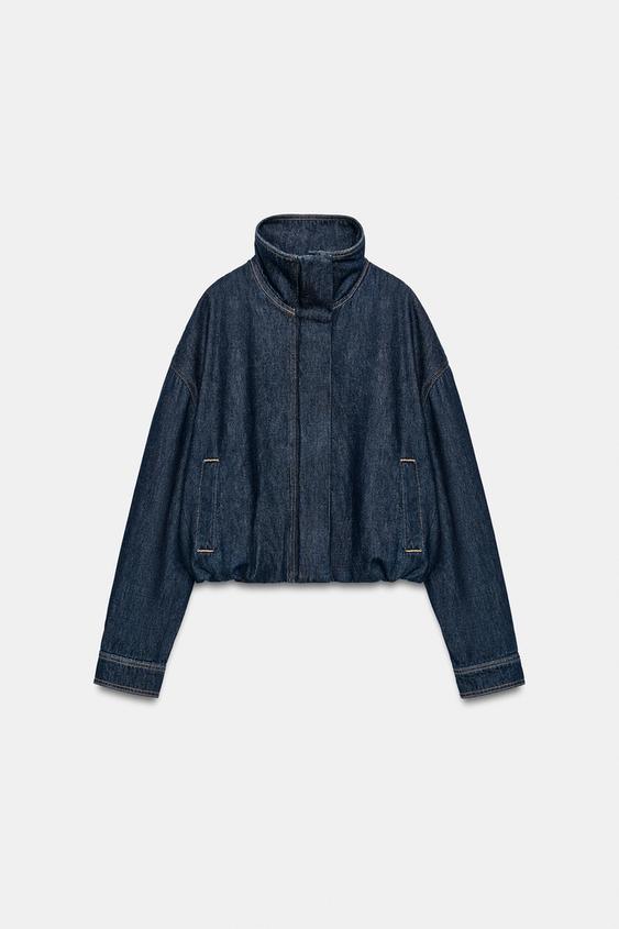 HIGH-NECK JACKET - Dark indigo by Zara - Image 0
