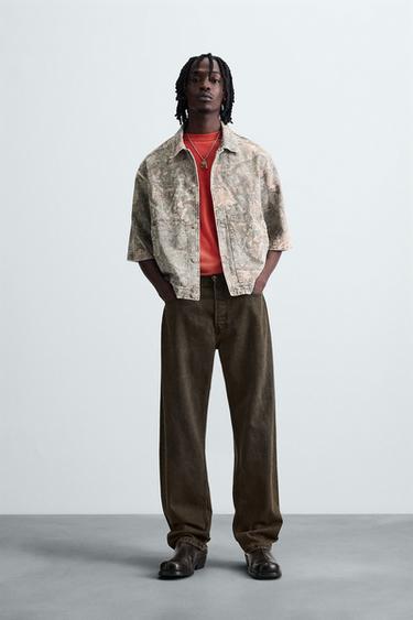 ウォッシュド アブストラクトプリント柄シャツジャケット0290Zaraのウォッシュド アブストラクトプリント柄シャツジャケット - 029 - 画像 0