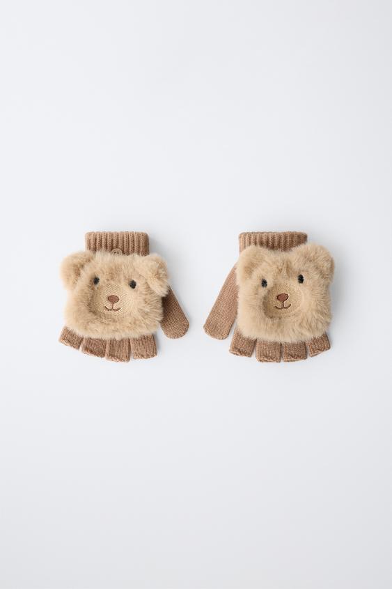 BEAR MITTENS - Brown de Zara - Imagen 0