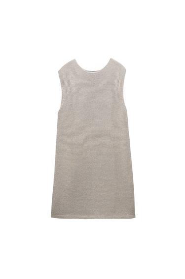 KNIT DRESS WITH METALLIC THREAD