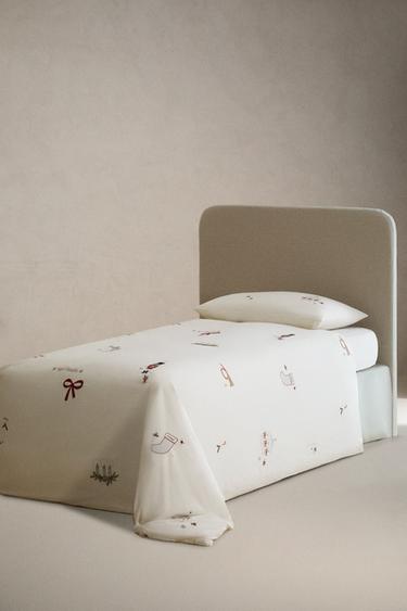 HOUSSE DE COUETTE POUR ENFANT MOTIFS DE NOËL - Blanc cassé de Zara - Image 1
