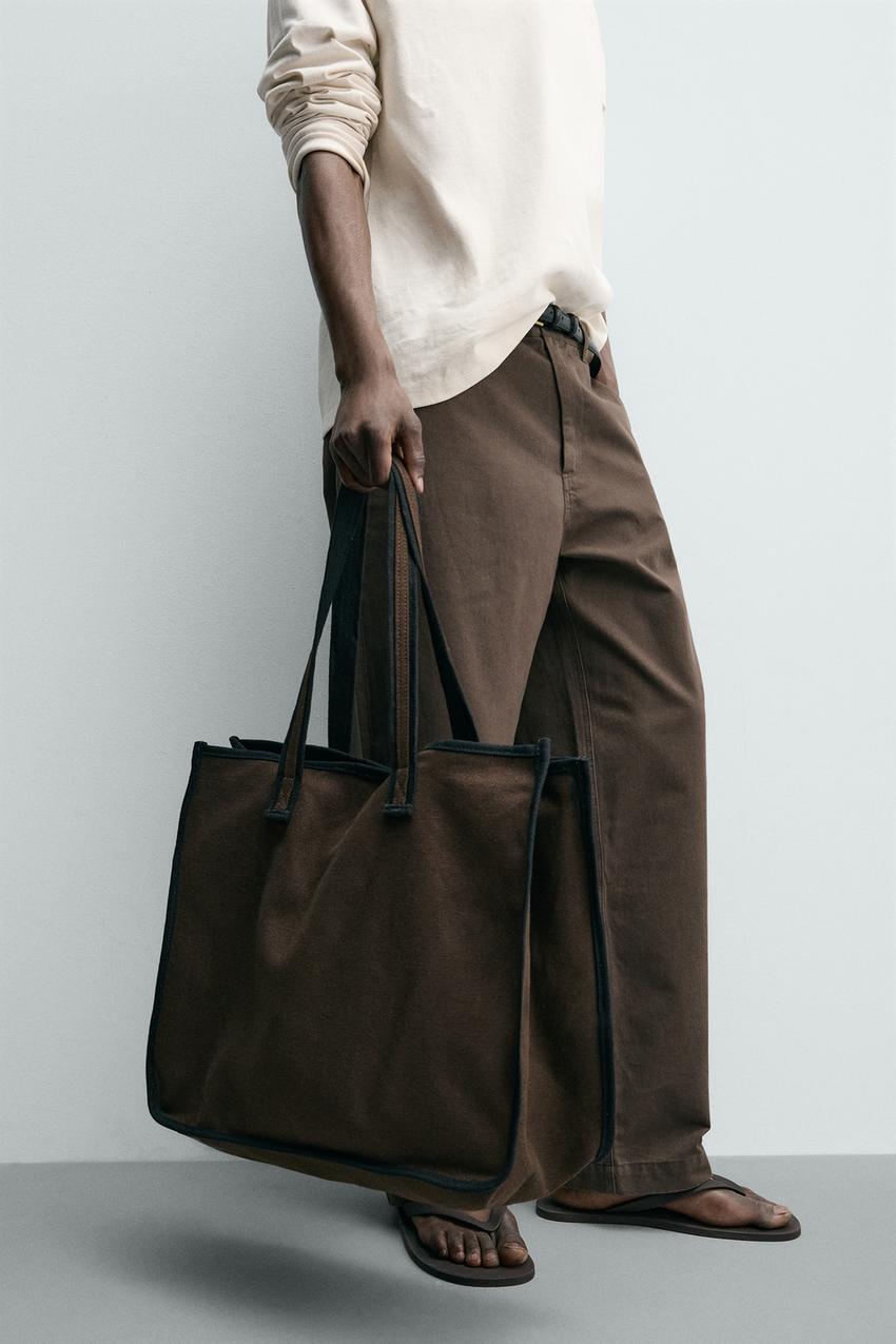 ファブリック トートバッグ - ブラウン | ZARA Japan / 日本