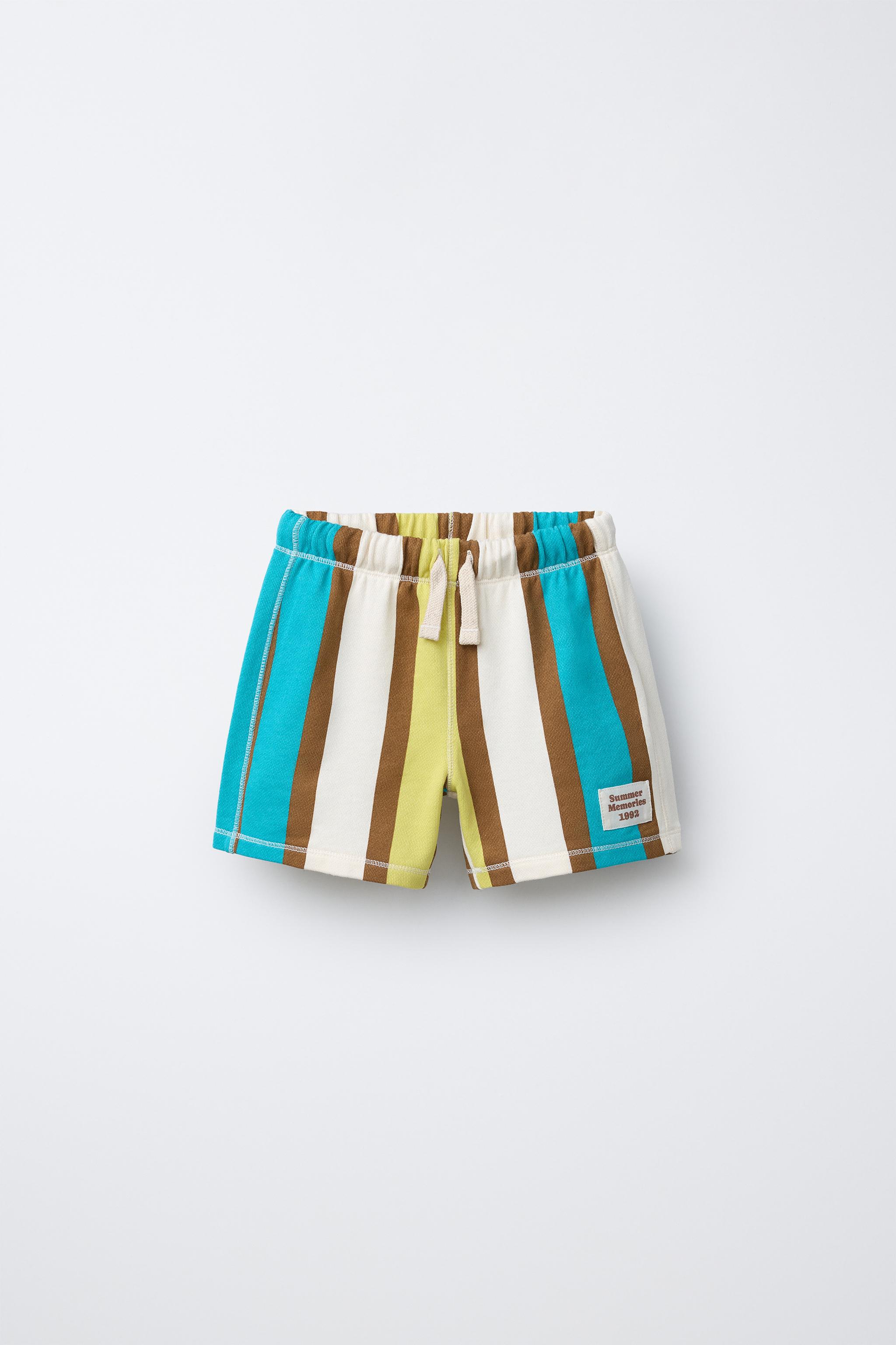 ストライプ柄ラベルバミューダパンツ - マルチカラ― | ZARA Japan / 日本
