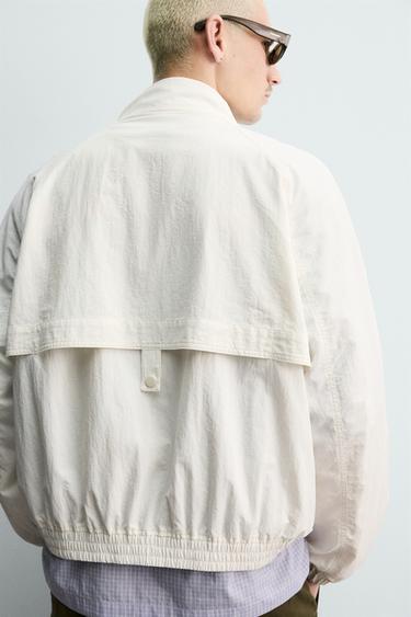BLOUSON TECHNIQUE RELAXED FIT - Écru de Zara - Image 6