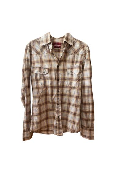 CAMISA DE CUADROS MARRÓN CLARO
