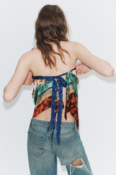 REVERSIBLE PRINTED WRAP TOP - Multicoloured by Zara - Image 1