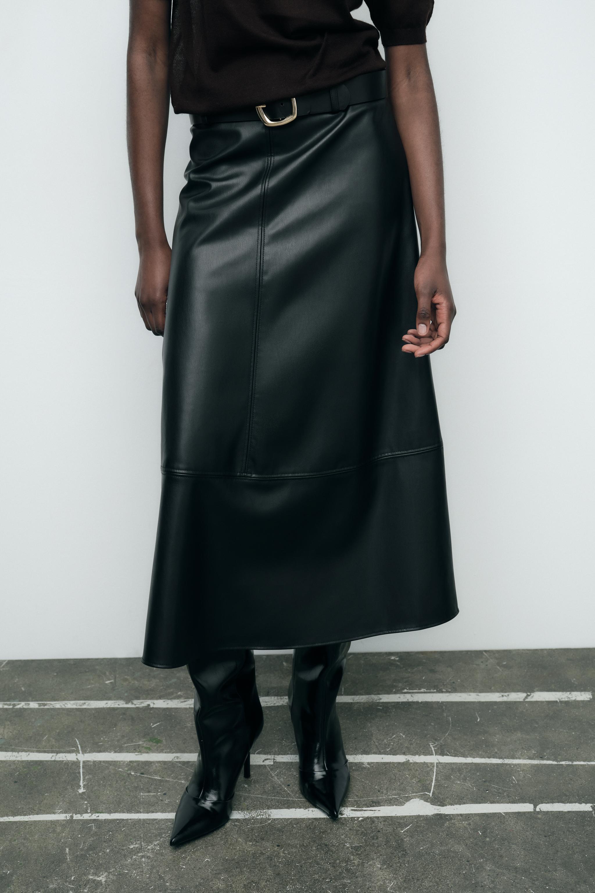 Leather skirt zara uk best sale