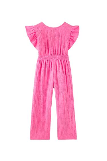 TEXTURED JUMPSUIT WITH RUFFLES