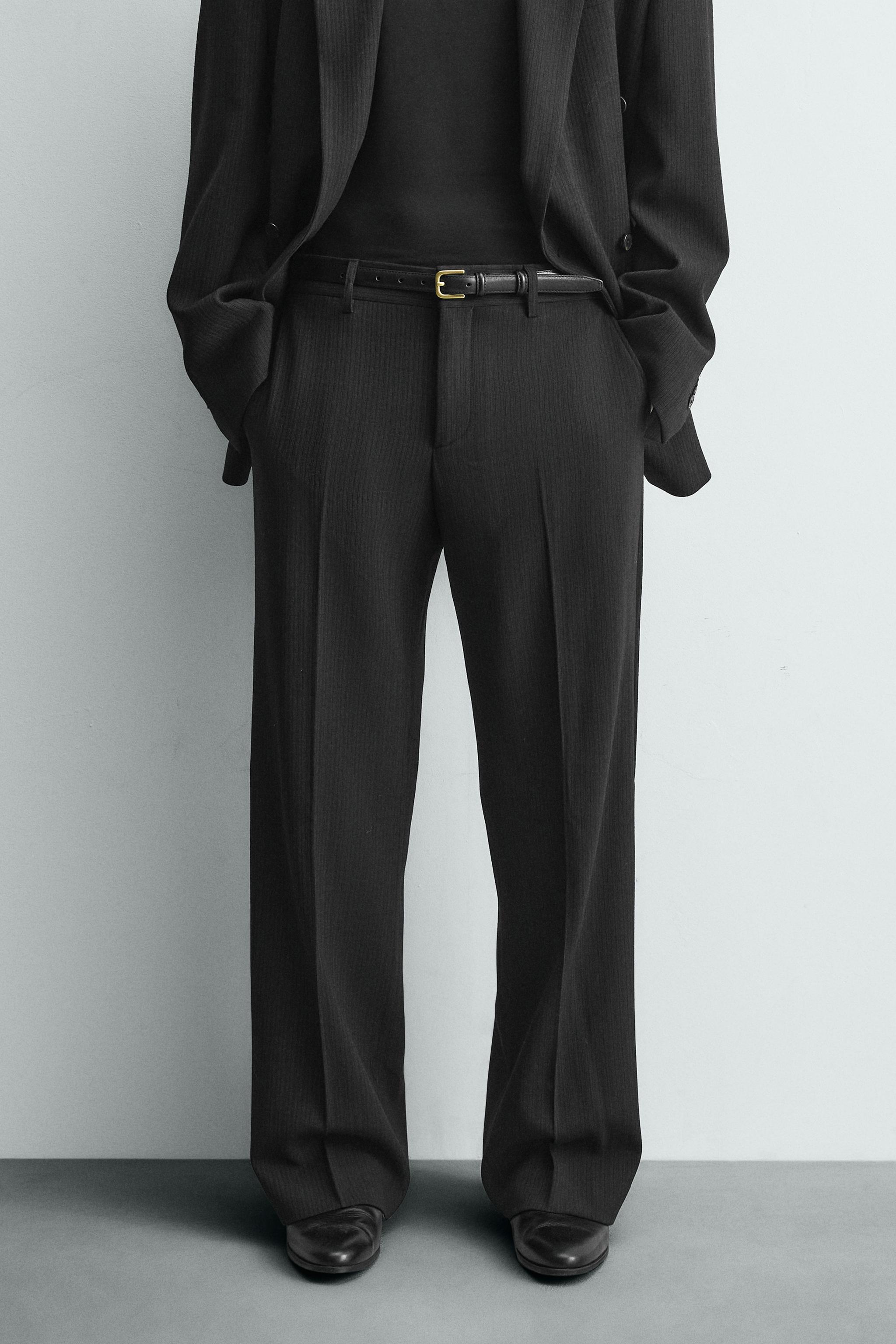 LIMITED EDITION ピンストライプ柄スーツパンツ - ブラック | ZARA