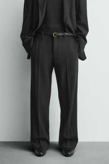 ピンストライプ柄スーツパンツブラック0Zaraのピンストライプ柄スーツパンツ - ブラック - 画像 0