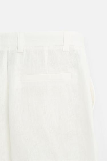 PANTALON DE COSTUME 100 % LIN - Blanc de Zara - Image 8