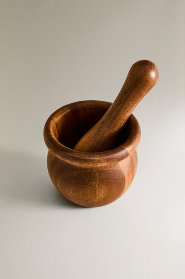 WOODEN PESTLE AND MORTAR - Light beige by Zara - Image 1