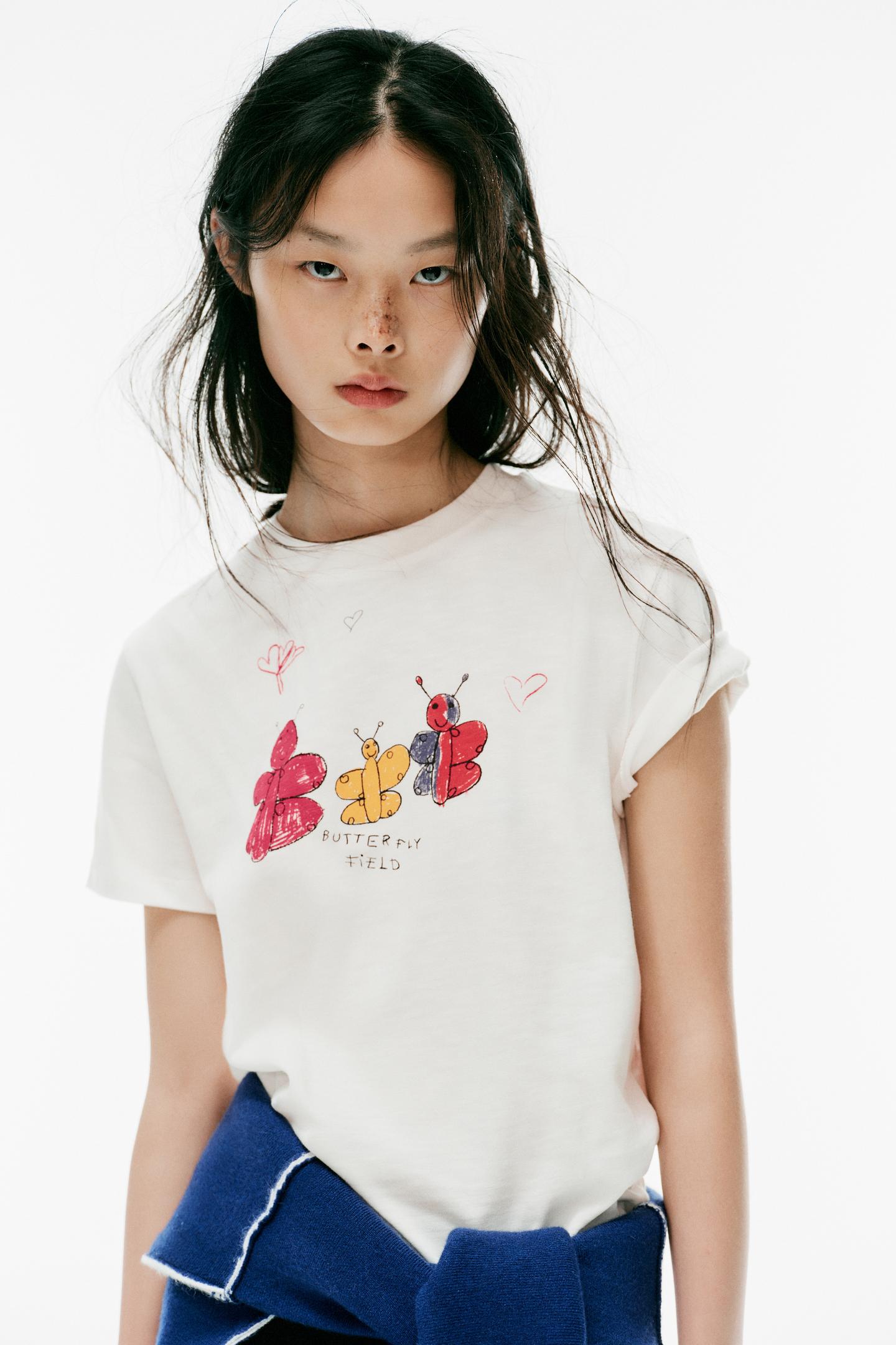 Футболка Zara Graphic Print, цвет: Белый — фото 2
