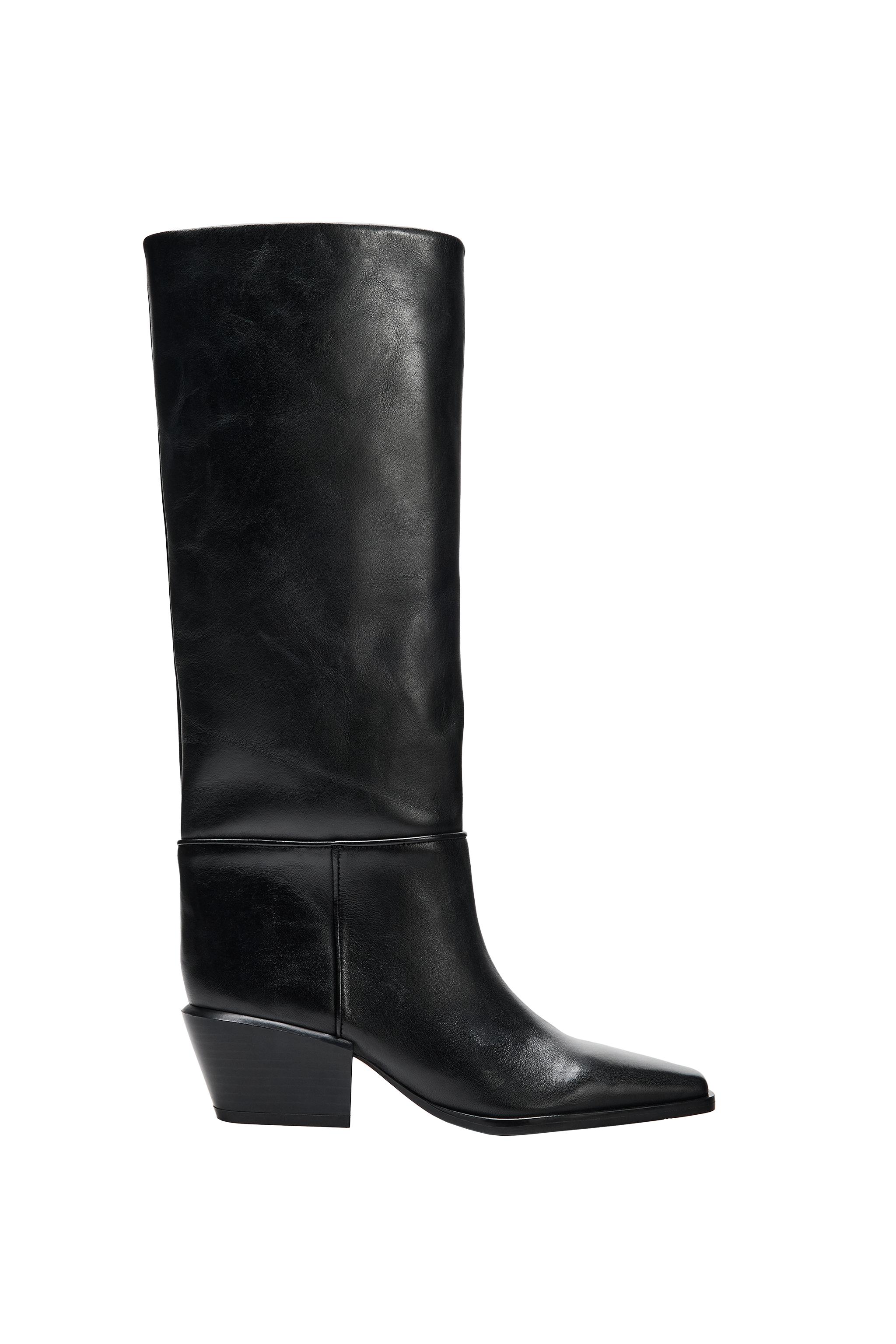 BOTA TACÓN ANCHO PIEL