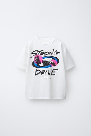 SKATE PRINT T-SHIRT - White by Zara - Image 0