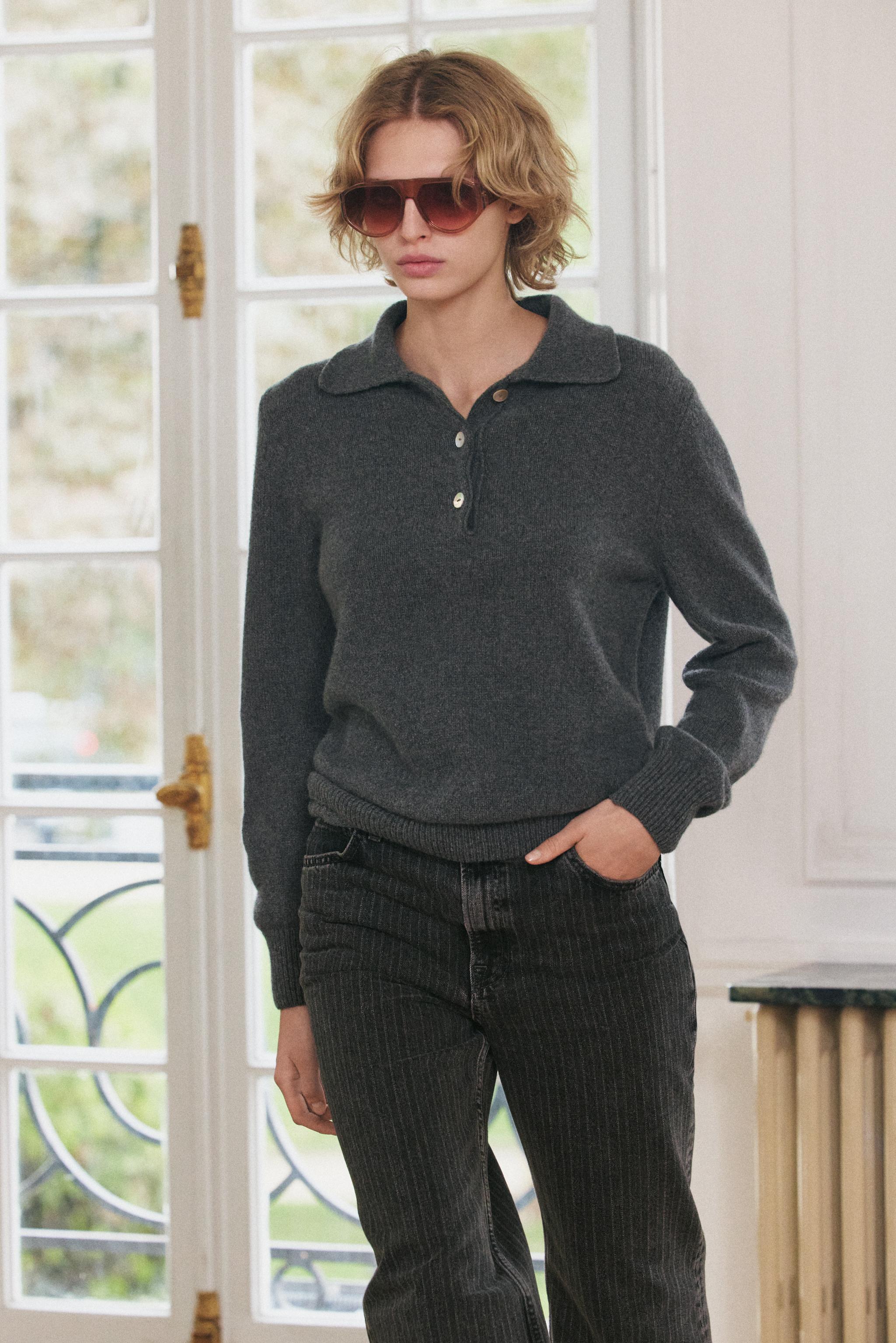 Pull col polo femme zara sale