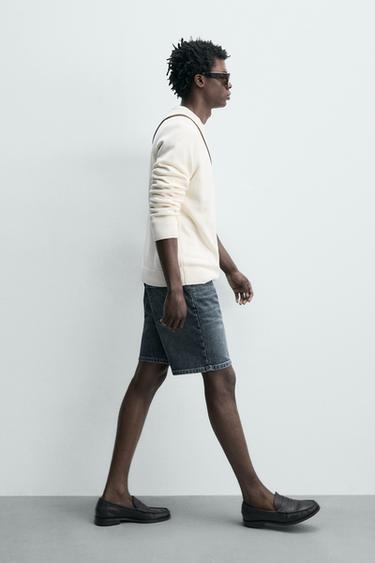 DŽÍNOVÉ BERMUDY REGULAR FIT - Modrá od Zara