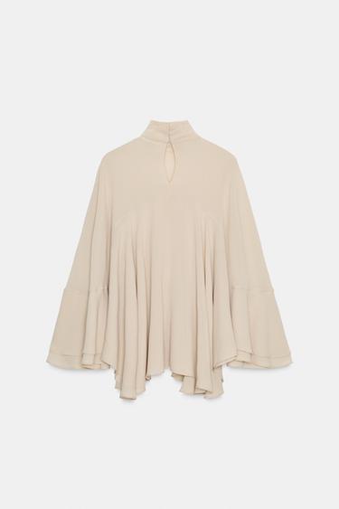 TOP CAPE EN CRÊPE GEORGETTE - Rose pâle de Zara - Image 5