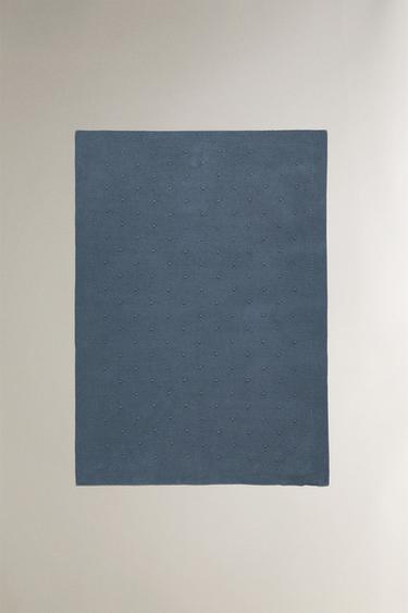 Zara CHILDREN’S KNIT BLANKET - Blue
