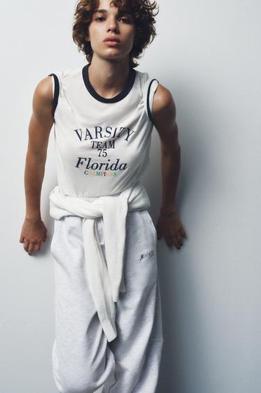SLOGAN SLUB T-SHIRT - Oyster-white by Zara - Image 2