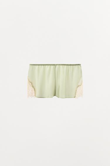 SHORT STYLE LINGERIE DENTELLE - Vert d'eau de Zara - Image 3