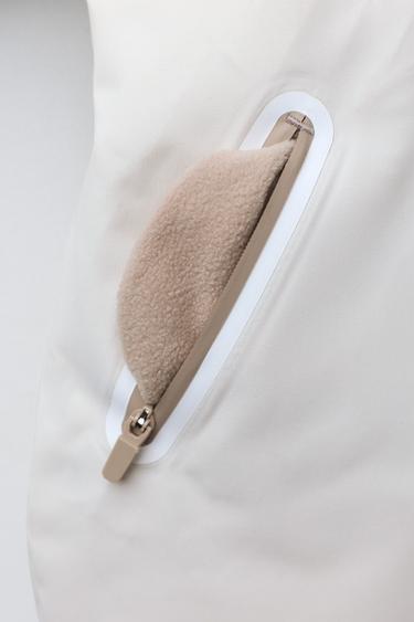 COMBINAISON LONGUE À CAPUCHE EFFET FOURRURE WATER RESISTANT ET COUPE-VENT SYSTÈME RECCO® COLLECTION SKI - Écru de Zara - Image 4