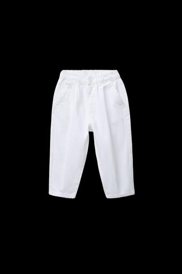 TWILL BALLOON TROUSERS - White by Zara - Image 0