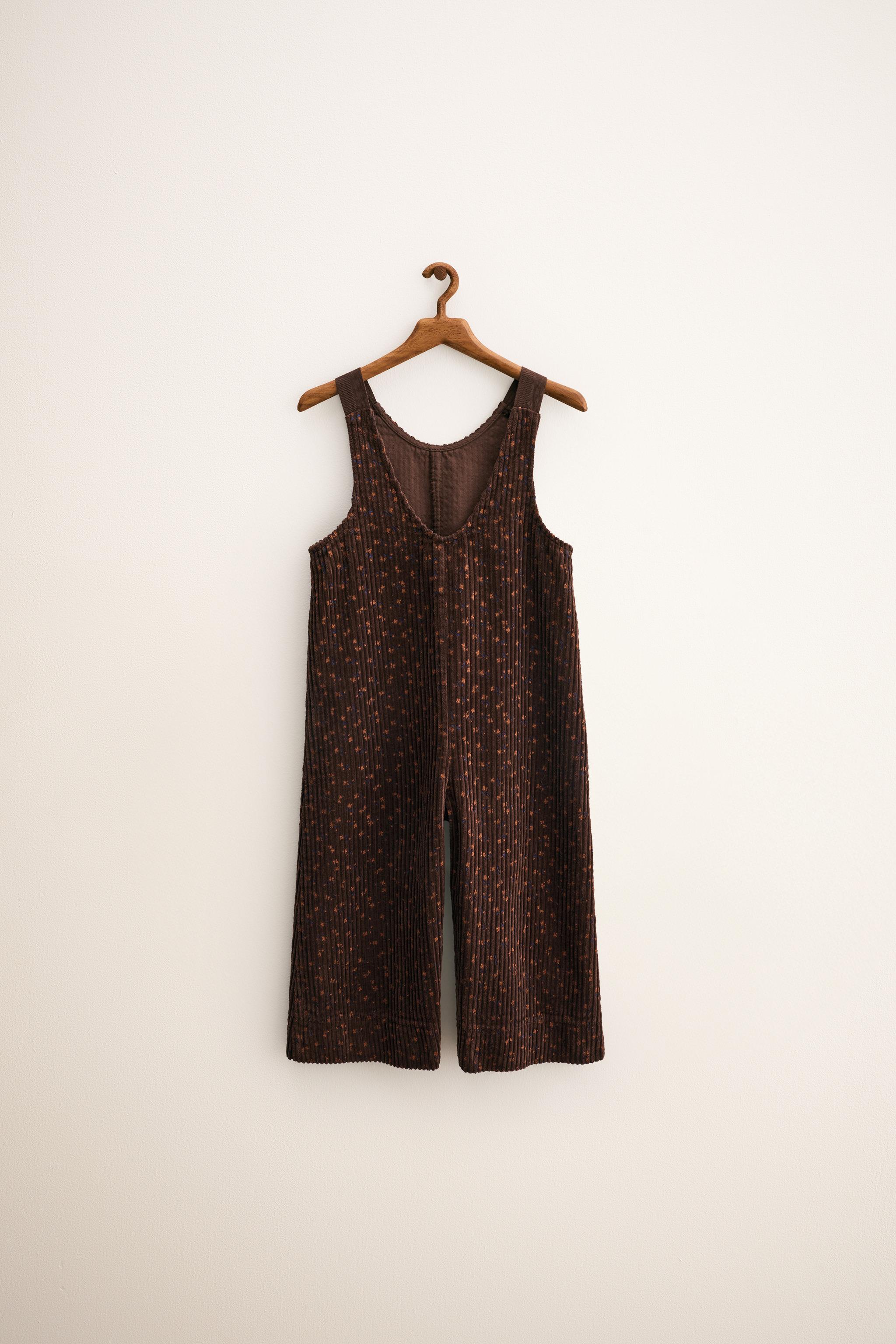 ZARA TIMELESS - SALOPETTE EN VELOURS CÔTELÉ À FLEURS