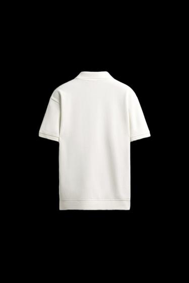 Zara VERTICAL TEXTURED POLO - Oyster-white